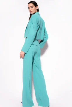 Tailleurs Et Ensembles|PINKO Pantalon A Boutons Dores Bleu Ciel-Marine