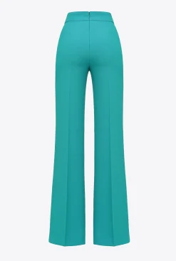 Tailleurs Et Ensembles|PINKO Pantalon A Boutons Dores Bleu Ciel-Marine