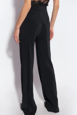 Tailleurs Et Ensembles|PINKO Pantalon A Boutons Dores Noir Limousine