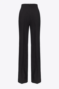 Tailleurs Et Ensembles|PINKO Pantalon A Boutons Dores Noir Limousine