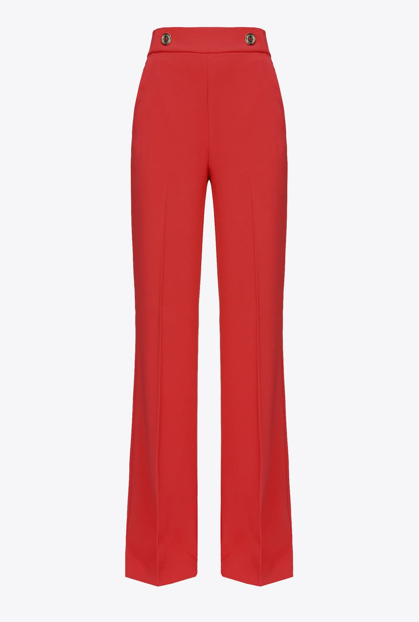 Tailleurs Et Ensembles|PINKO Pantalon A Boutons Dores Rouge Formule 1