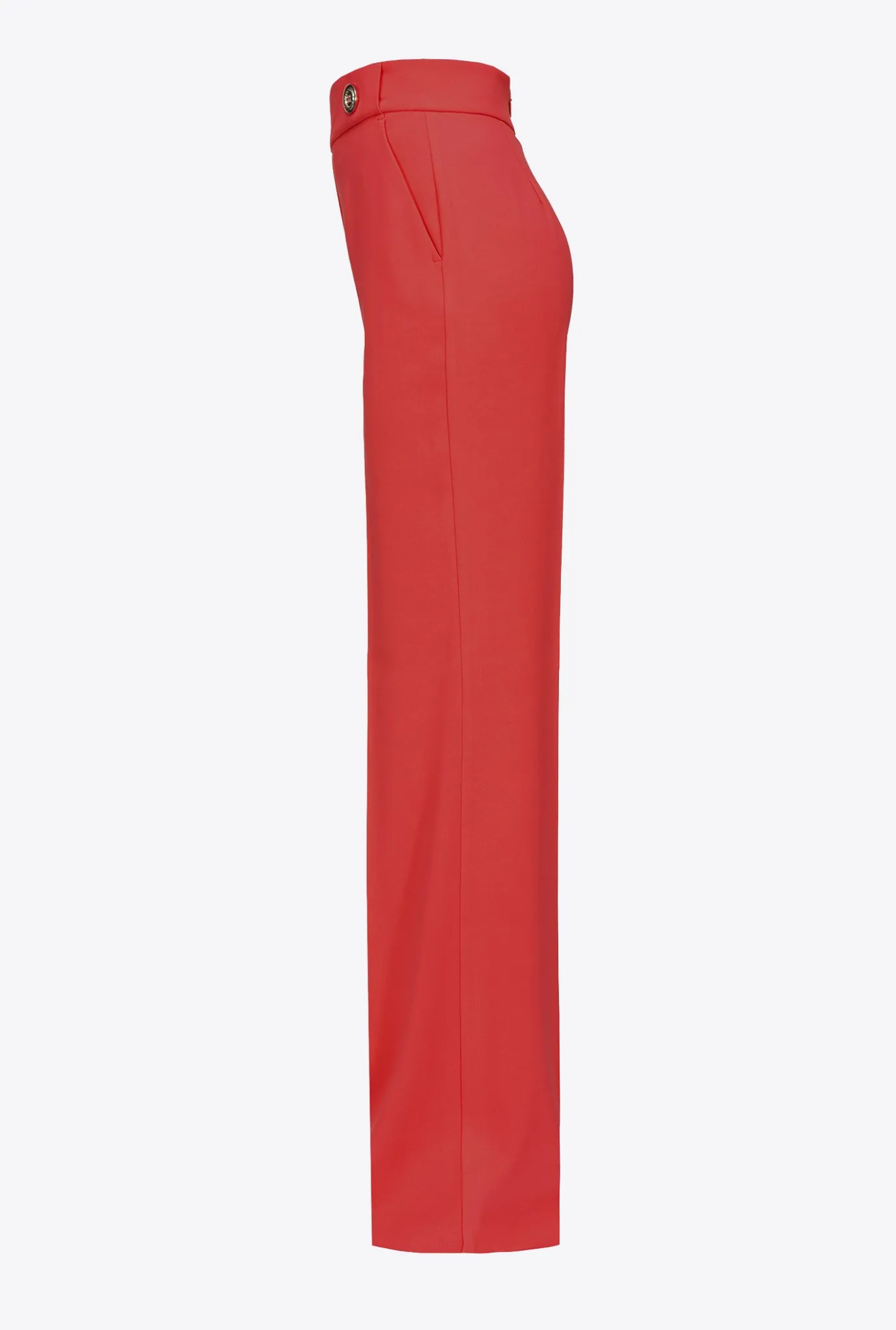 Tailleurs Et Ensembles|PINKO Pantalon A Boutons Dores Rouge Formule 1