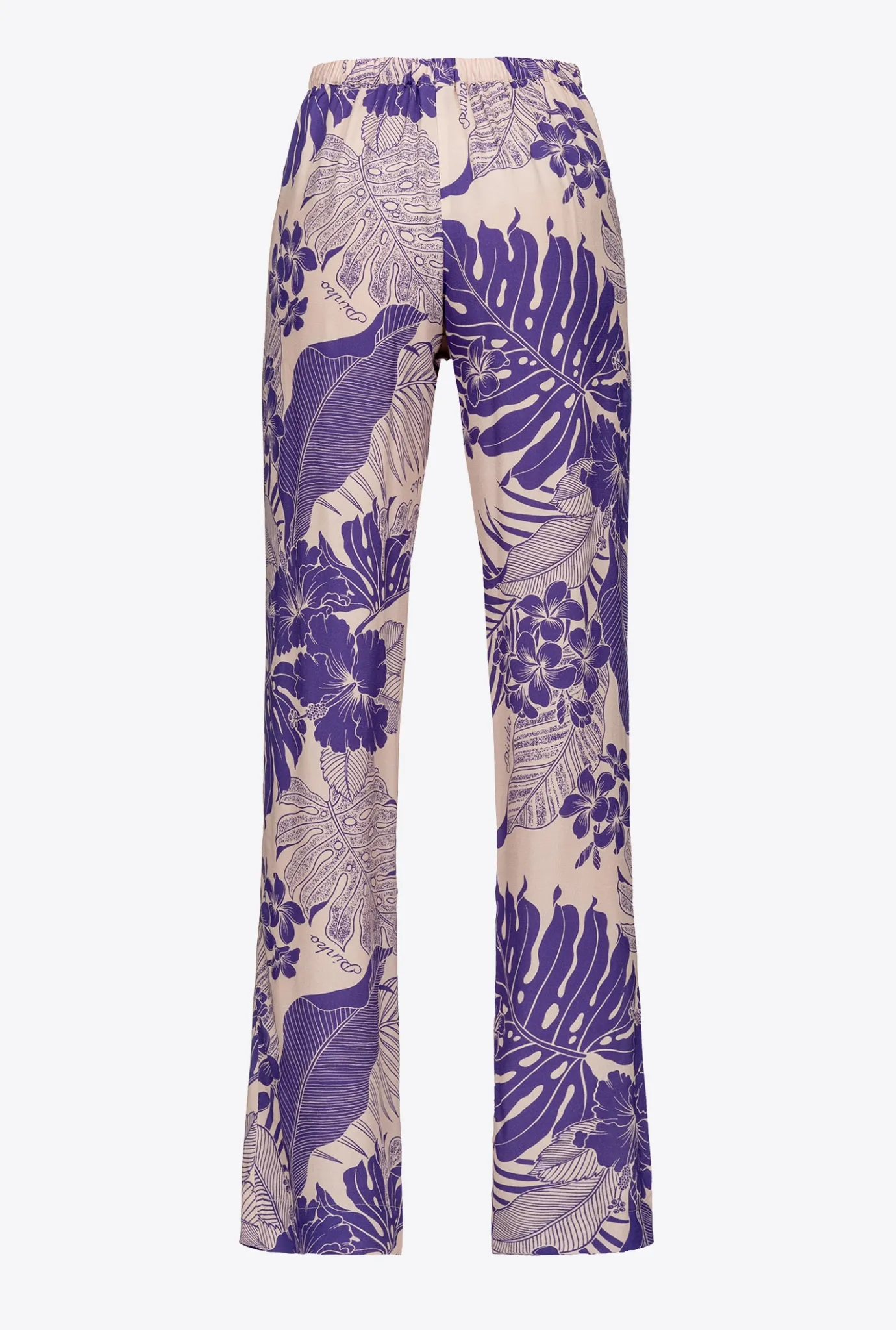 Tailleurs Et Ensembles|PINKO Pantalon A Imprime Tropical Nude/Violet