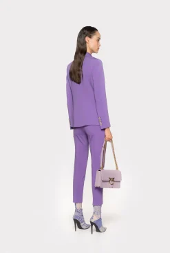 Tailleurs Et Ensembles|PINKO Pantalon Ajuste En Tissu Technique Lilas Lavande