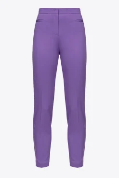 Tailleurs Et Ensembles|PINKO Pantalon Ajuste En Tissu Technique Lilas Lavande