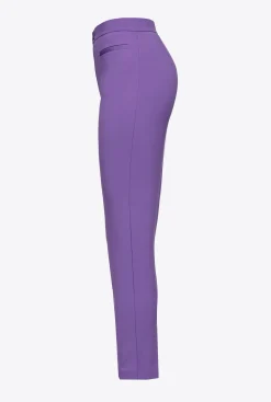 Tailleurs Et Ensembles|PINKO Pantalon Ajuste En Tissu Technique Lilas Lavande
