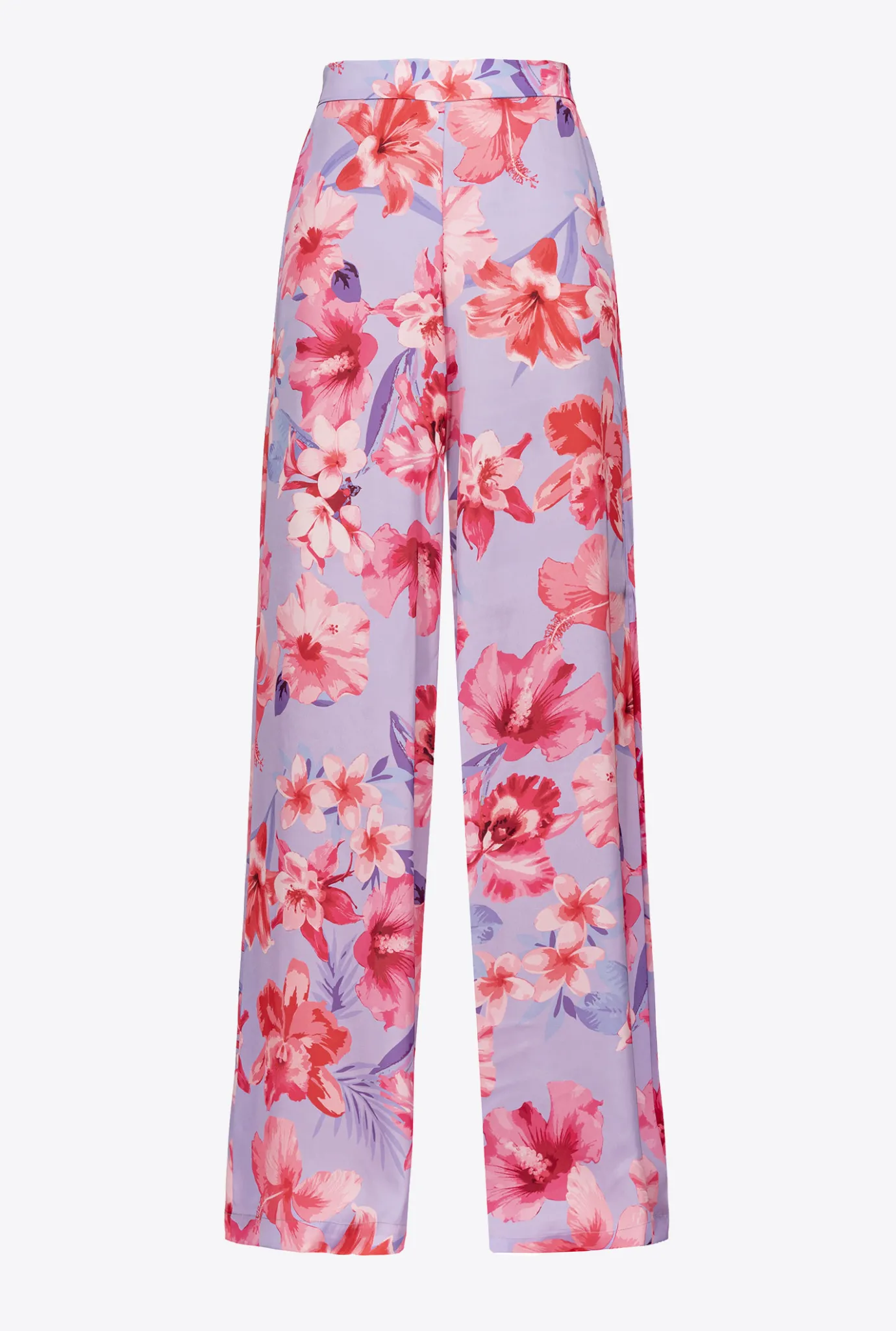 Pantalons|PINKO Pantalon Ample A Imprime Floral Lilas/Rose Clair/Fuchsia