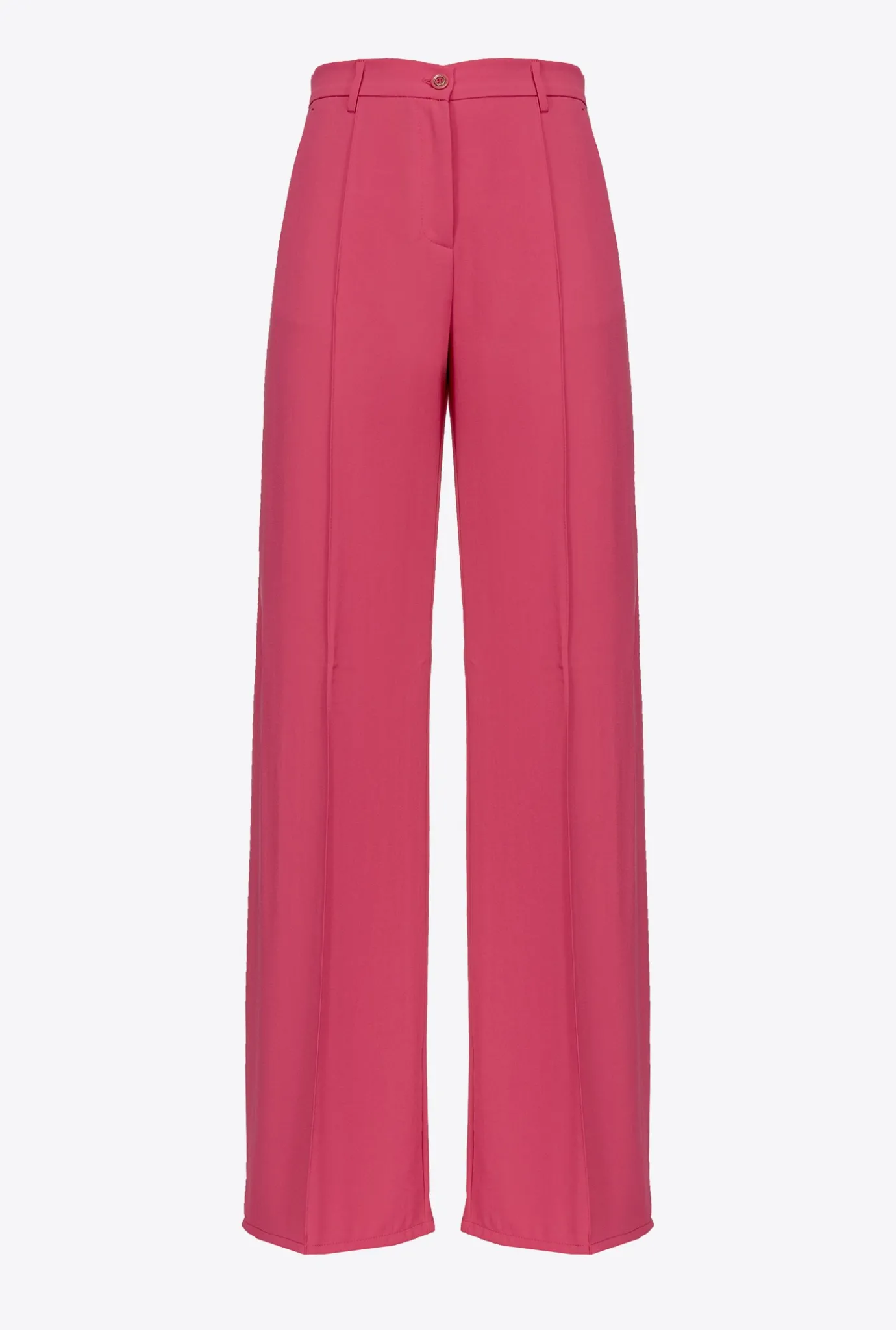 Tailleurs Et Ensembles|PINKO Pantalon Ample En Crepe Fluide Rouge Framboise