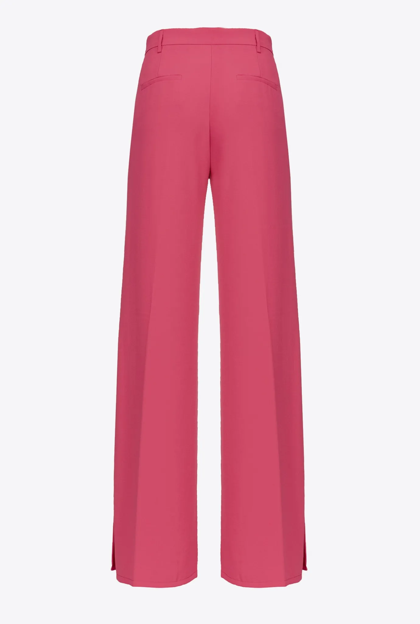 Tailleurs Et Ensembles|PINKO Pantalon Ample En Crepe Fluide Rouge Framboise