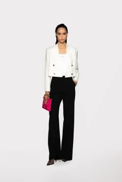 Pantalons|PINKO Pantalon Ample En Tissu De Laine Noir Limousine
