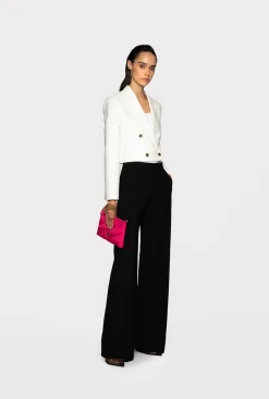 Pantalons|PINKO Pantalon Ample En Tissu De Laine Noir Limousine