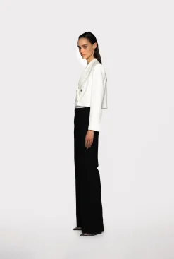 Pantalons|PINKO Pantalon Ample En Tissu De Laine Noir Limousine
