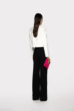 Pantalons|PINKO Pantalon Ample En Tissu De Laine Noir Limousine
