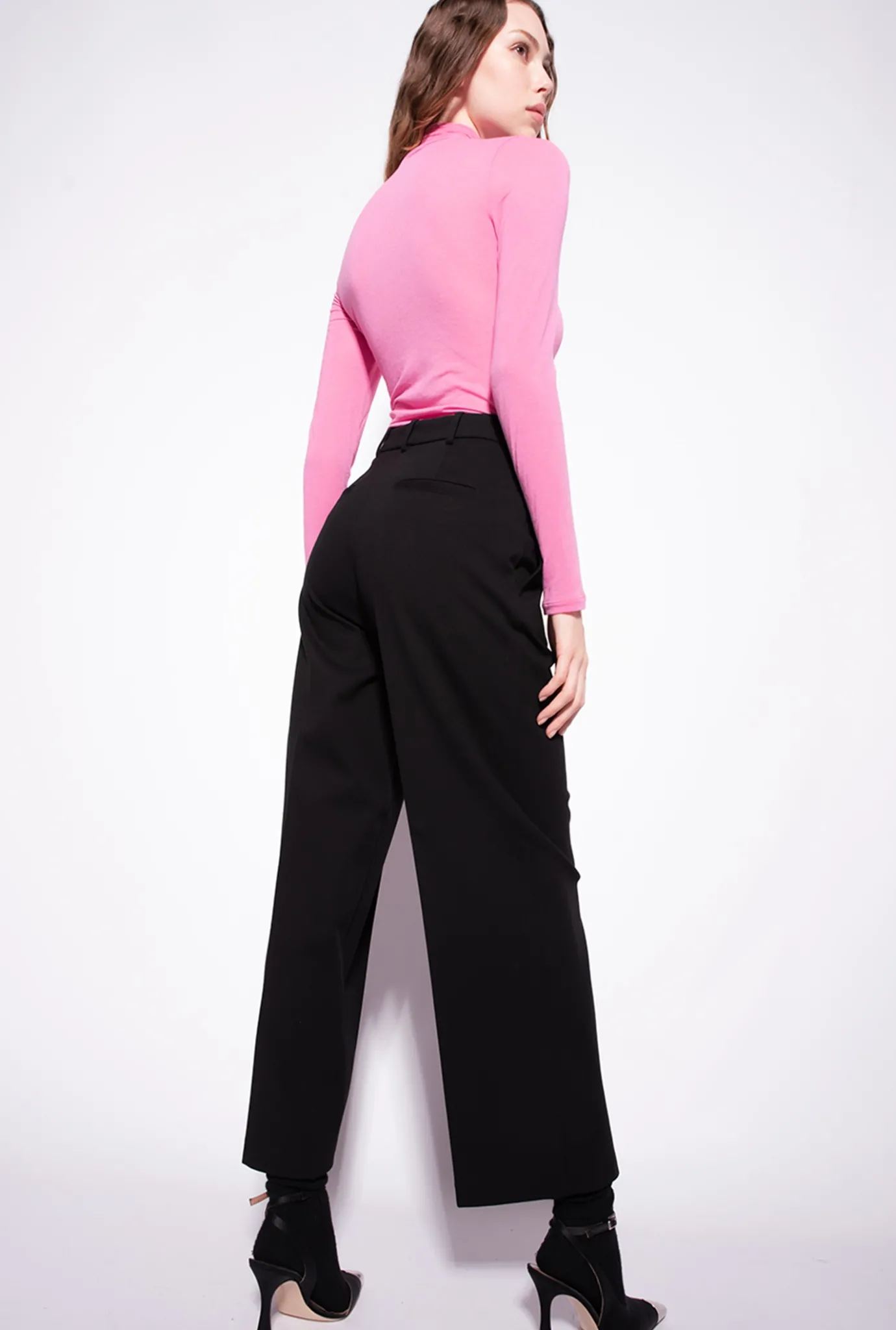 Pantalons|PINKO Pantalon Ample Stretch Noir Limousine