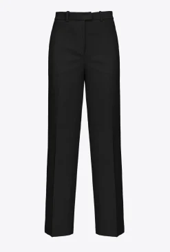 Pantalons|PINKO Pantalon Ample Stretch Noir Limousine