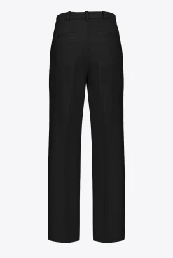 Pantalons|PINKO Pantalon Ample Stretch Noir Limousine