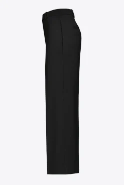 Pantalons|PINKO Pantalon Ample Stretch Noir Limousine