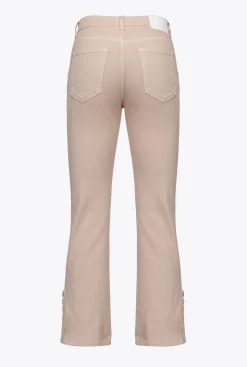 Jeans|PINKO Pantalon Bootcut Avec Bas De Jambe A Lacets Beige Rugby