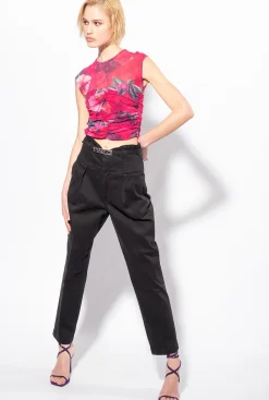 Jeans|PINKO Pantalon Bustier Ceinture Noir Limousine