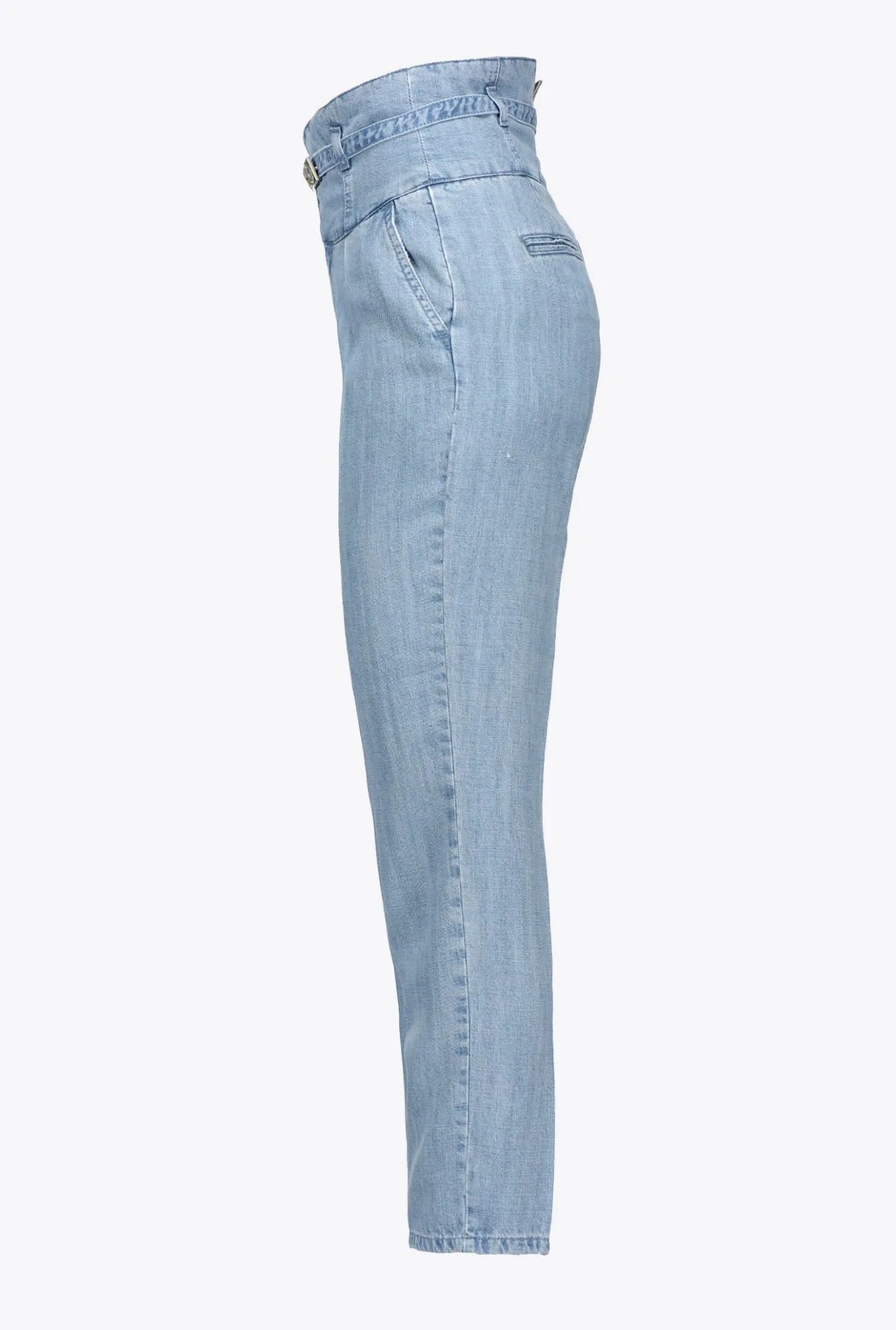 Jeans|PINKO Pantalon Bustier En Twill Lyocell Delavage Clair