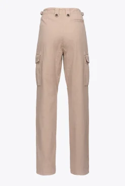 Pantalons|PINKO Pantalon Cargo Avec Fermeture En Diagonale Beige Rugby