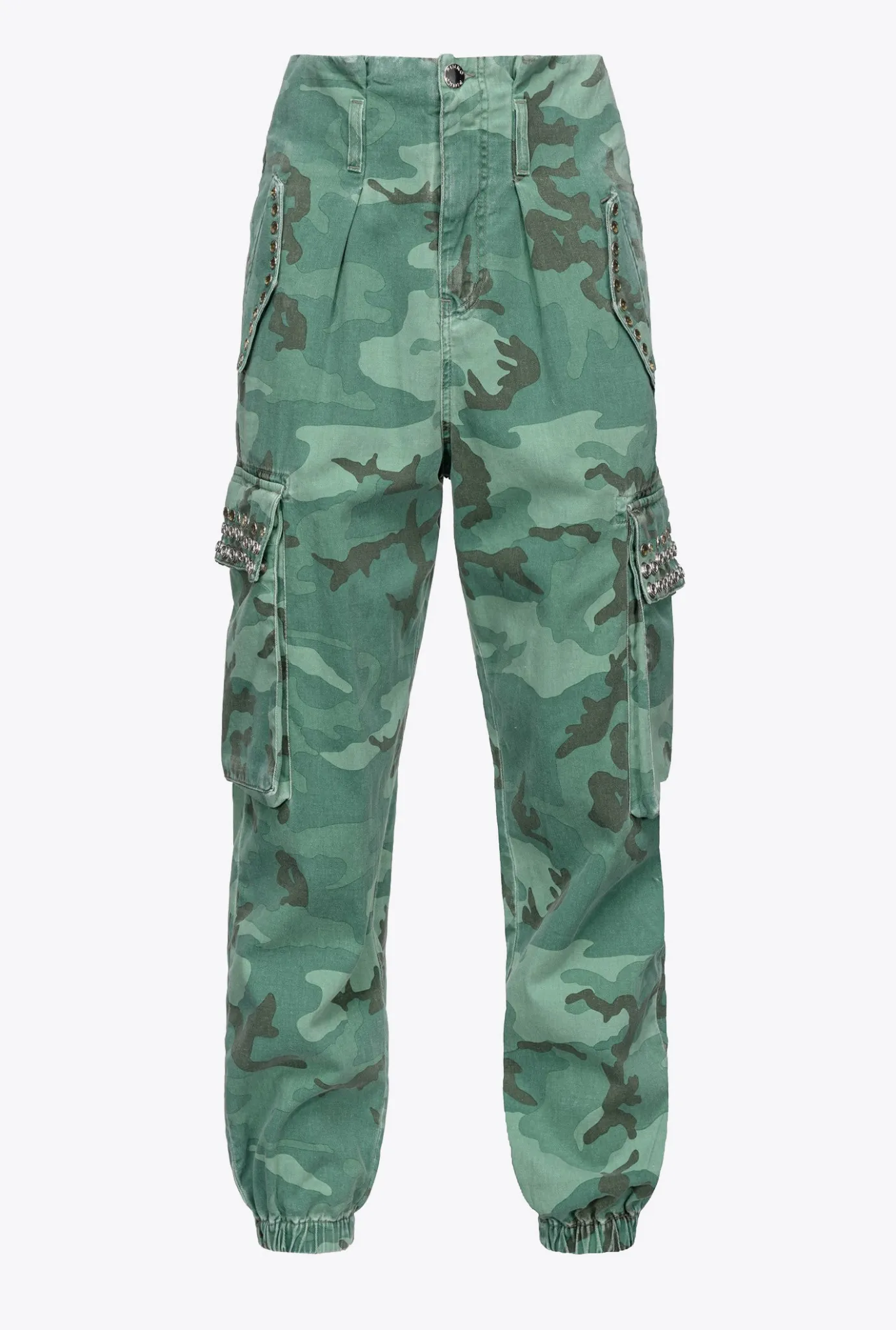 Jeans|PINKO Pantalon Cargo Camouflage A Strass Multi. Vert/Marron