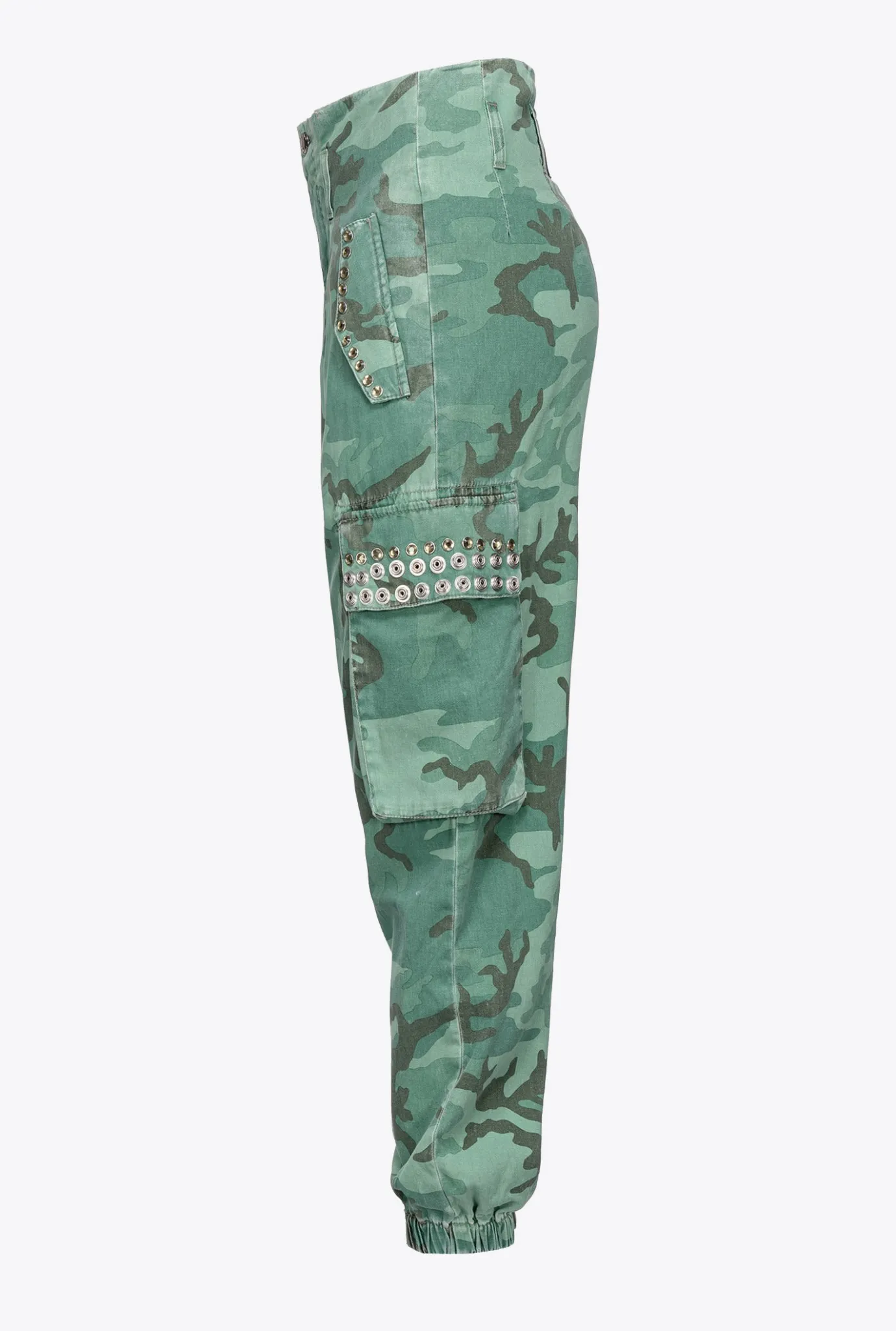 Jeans|PINKO Pantalon Cargo Camouflage A Strass Multi. Vert/Marron