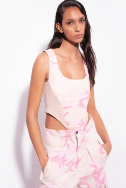 Jeans|PINKO Pantalon Cargo Camouflage Rose Mult. Nude/Rose