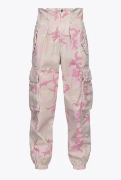Jeans|PINKO Pantalon Cargo Camouflage Rose Mult. Nude/Rose