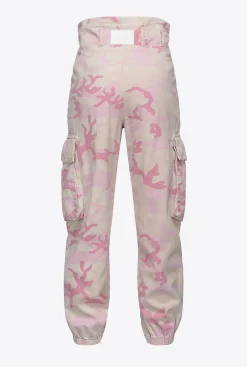 Jeans|PINKO Pantalon Cargo Camouflage Rose Mult. Nude/Rose