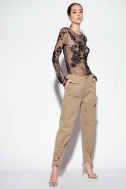 Pantalons|PINKO Pantalon Cargo En Coton Bois D’Orme