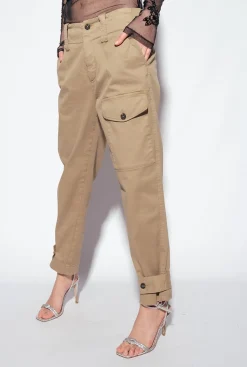 Pantalons|PINKO Pantalon Cargo En Coton Bois D’Orme