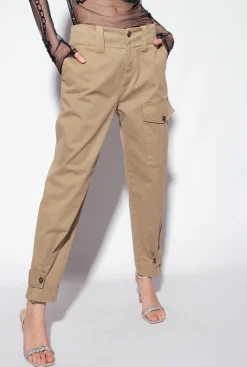 Pantalons|PINKO Pantalon Cargo En Coton Bois D’Orme