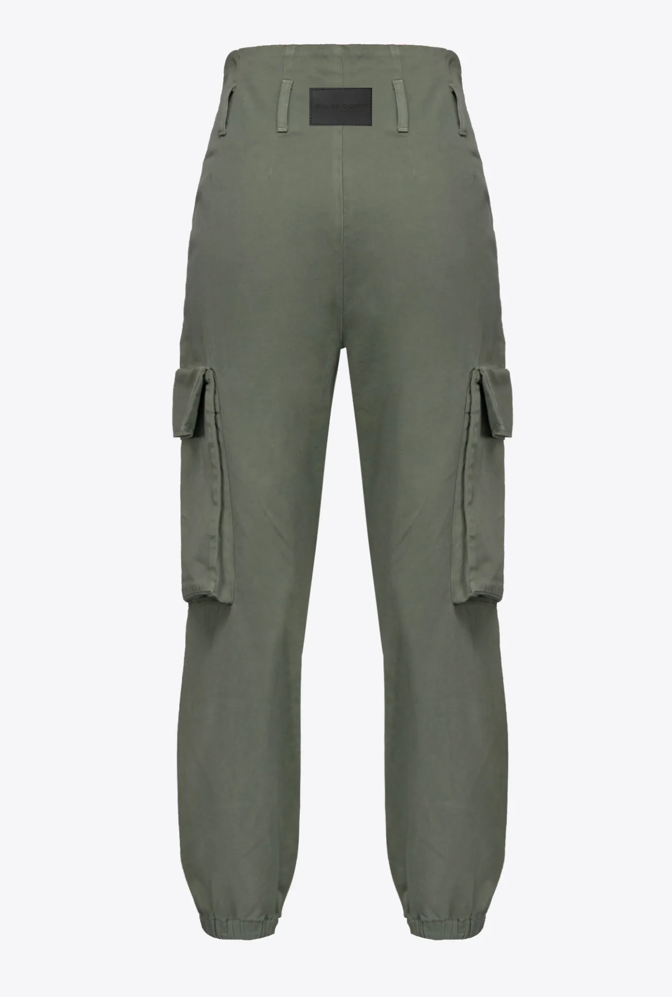 Pantalons|PINKO Pantalon Cargo En Tricotine Vert Canon De Fusil