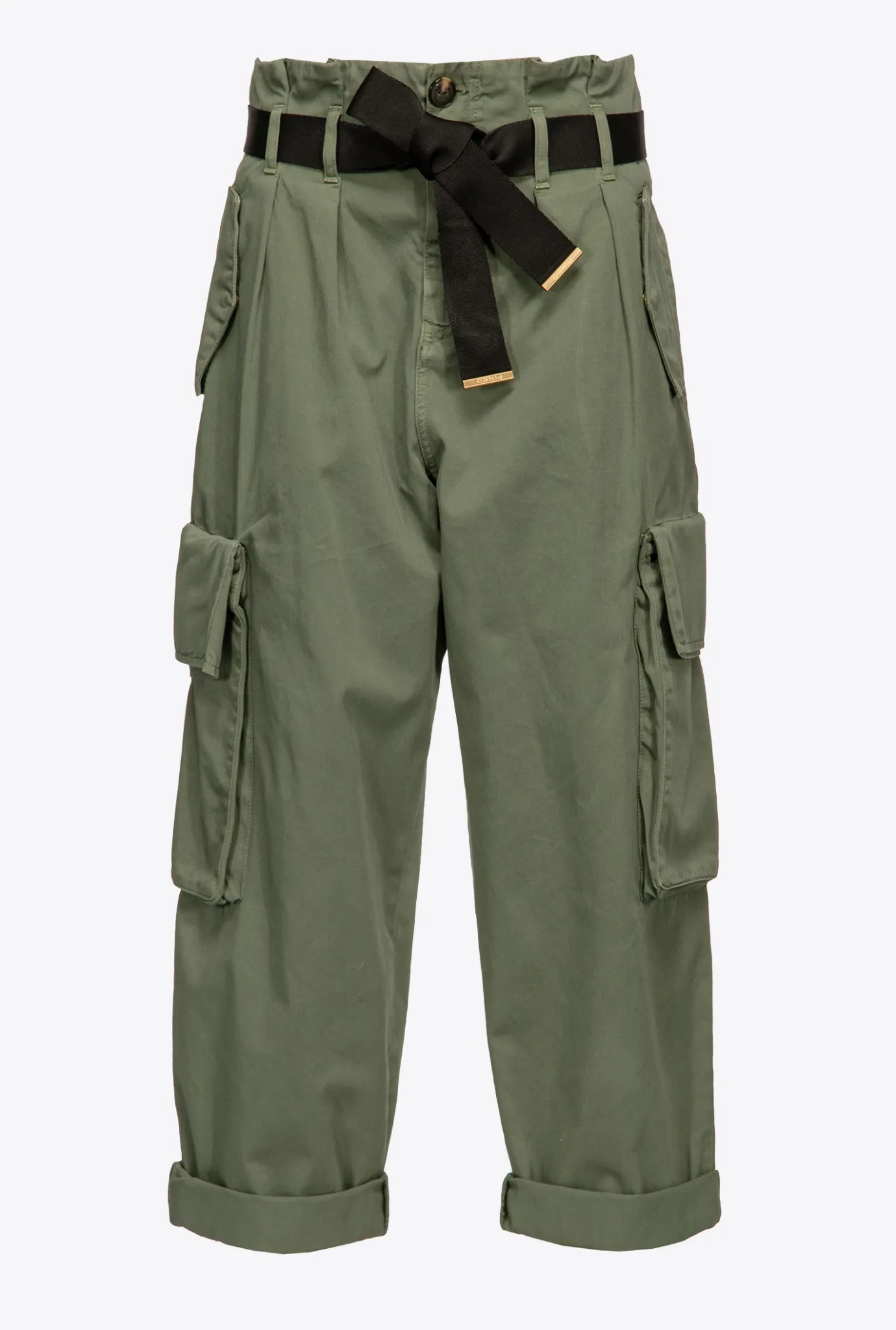 Pantalons|PINKO Pantalon Cargo Oversize Vert Cypres