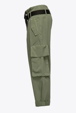 Pantalons|PINKO Pantalon Cargo Oversize Vert Cypres