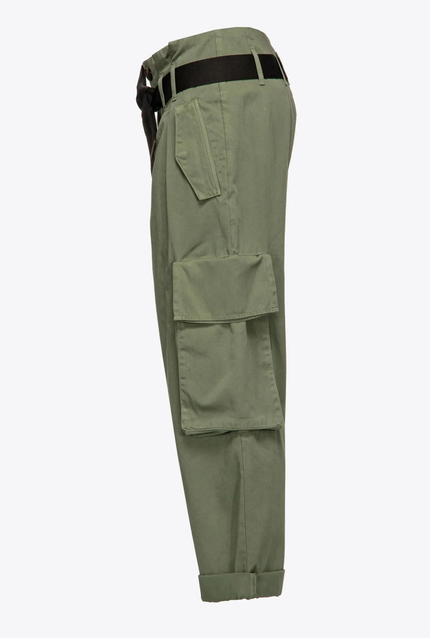 Pantalons|PINKO Pantalon Cargo Oversize Vert Cypres