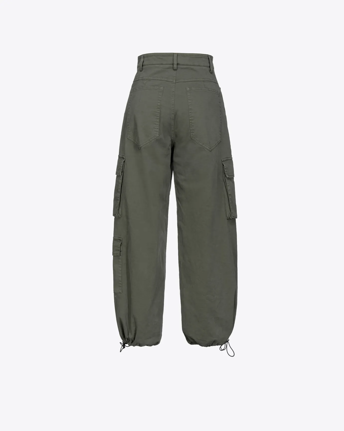 Pantalons|PINKO Pantalon Cargo Oversize Gris-Vert