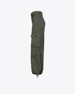 Pantalons|PINKO Pantalon Cargo Oversize Gris-Vert