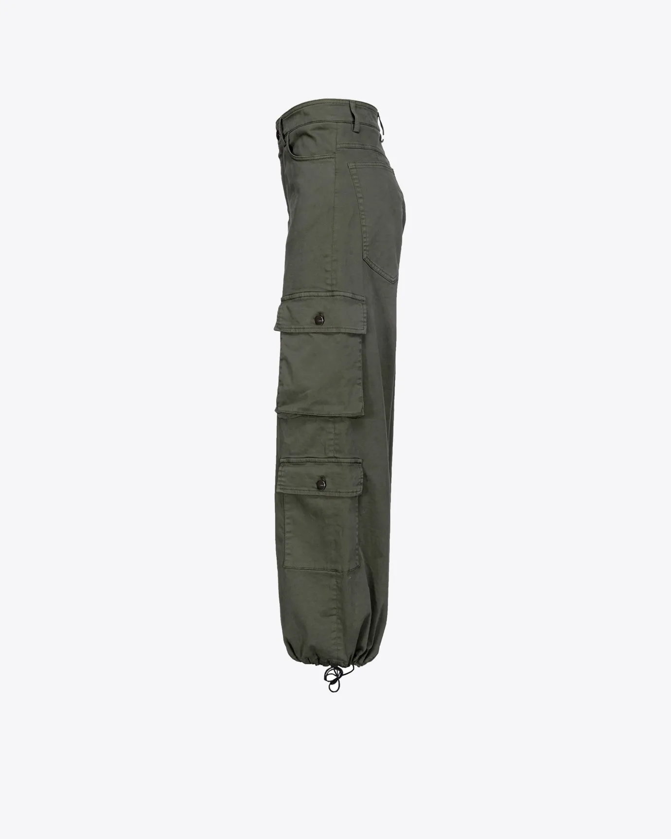 Pantalons|PINKO Pantalon Cargo Oversize Gris-Vert