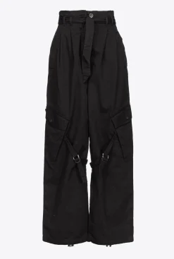Pantalons|PINKO Pantalon Cargo Streetwear Noir Limousine