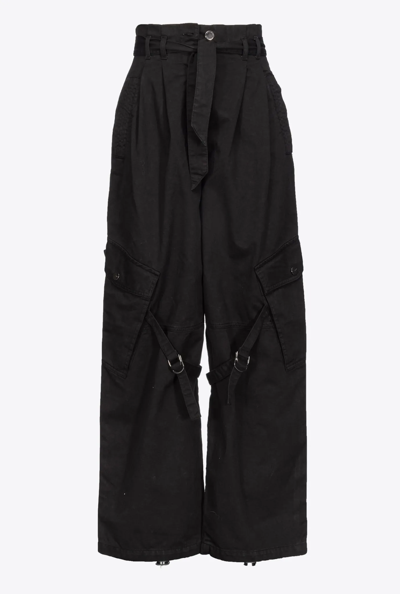 Pantalons|PINKO Pantalon Cargo Streetwear Noir Limousine