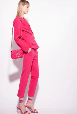 Pantalons|PINKO Pantalon Cigarette En Maille Roma Rouge Framboise