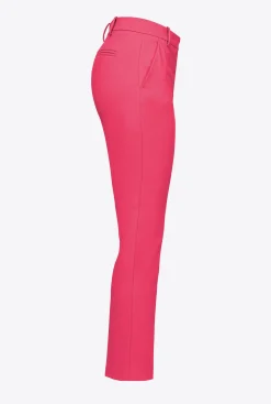 Pantalons|PINKO Pantalon Cigarette En Maille Roma Rouge Framboise