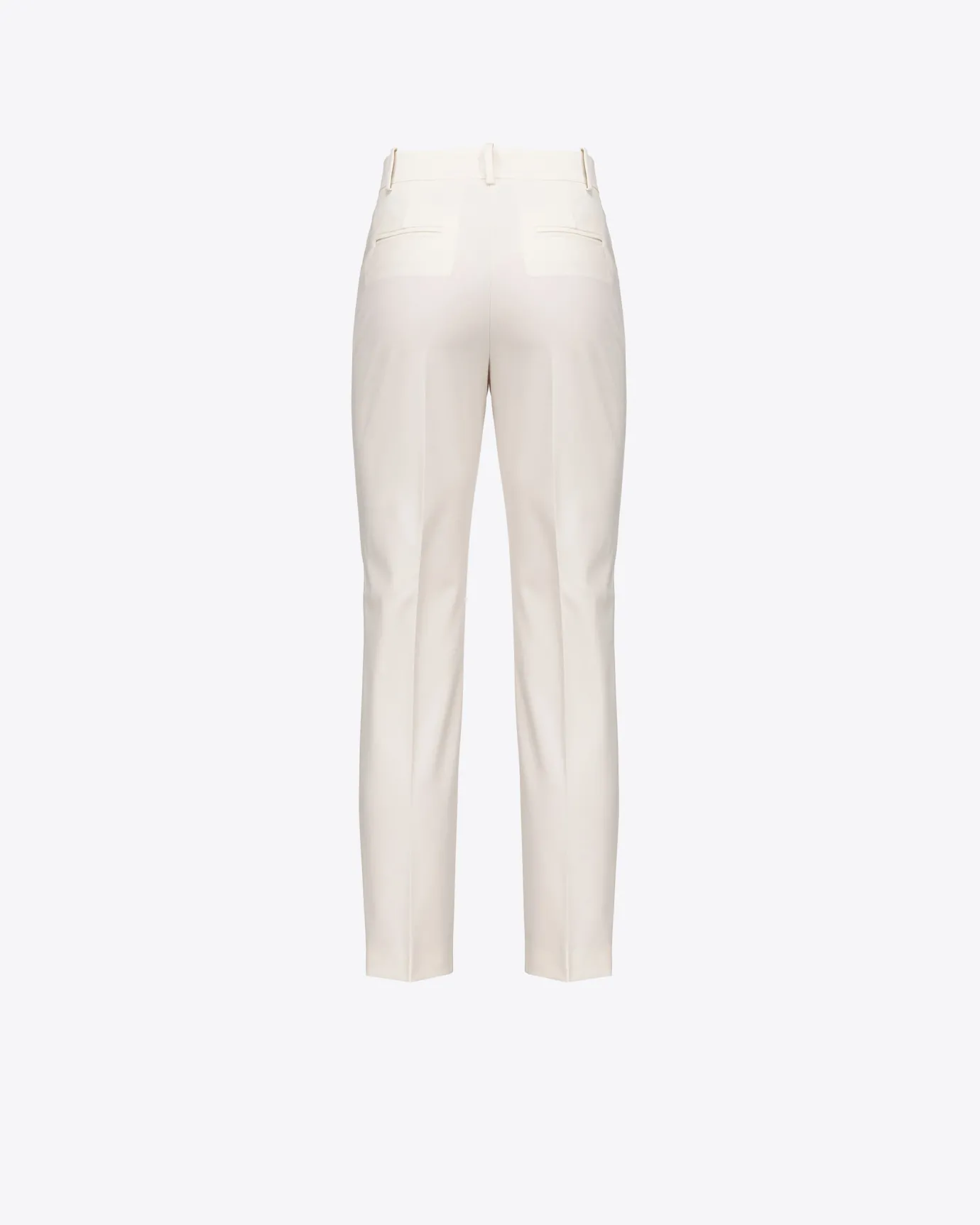 Tailleurs Et Ensembles|PINKO Pantalon Cigarette En Maille Roma Rose Fume Blanc