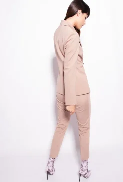 Tailleurs Et Ensembles|PINKO Pantalon Cigarette En Maille Roma Rose Almandin
