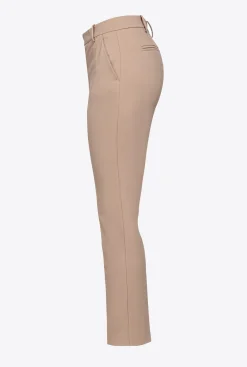 Tailleurs Et Ensembles|PINKO Pantalon Cigarette En Maille Roma Rose Almandin