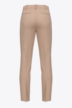 Tailleurs Et Ensembles|PINKO Pantalon Cigarette En Maille Roma Rose Almandin