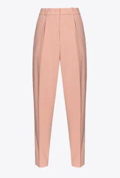 Tailleurs Et Ensembles|PINKO Pantalon Coupe Carotte En Satin Rose - Camee