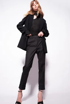 Pantalons|PINKO Pantalon En Flanelle Noir Limousine